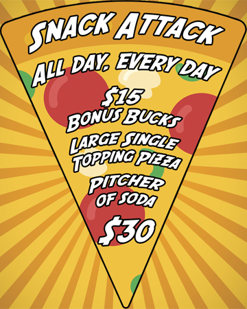 Snk Atk Pz Stand Alone BG Pizza Deals At Adventure Park In Visalia