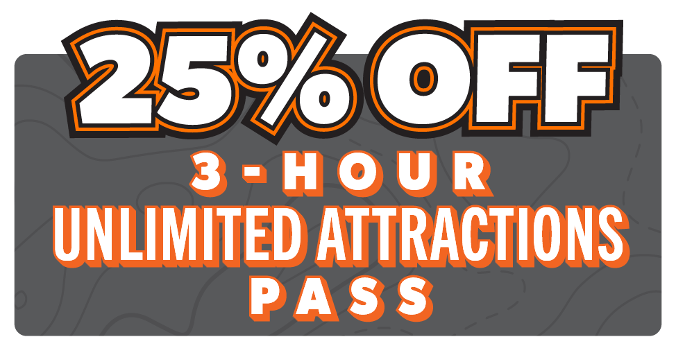 25% off 3 hour unlimited attractions