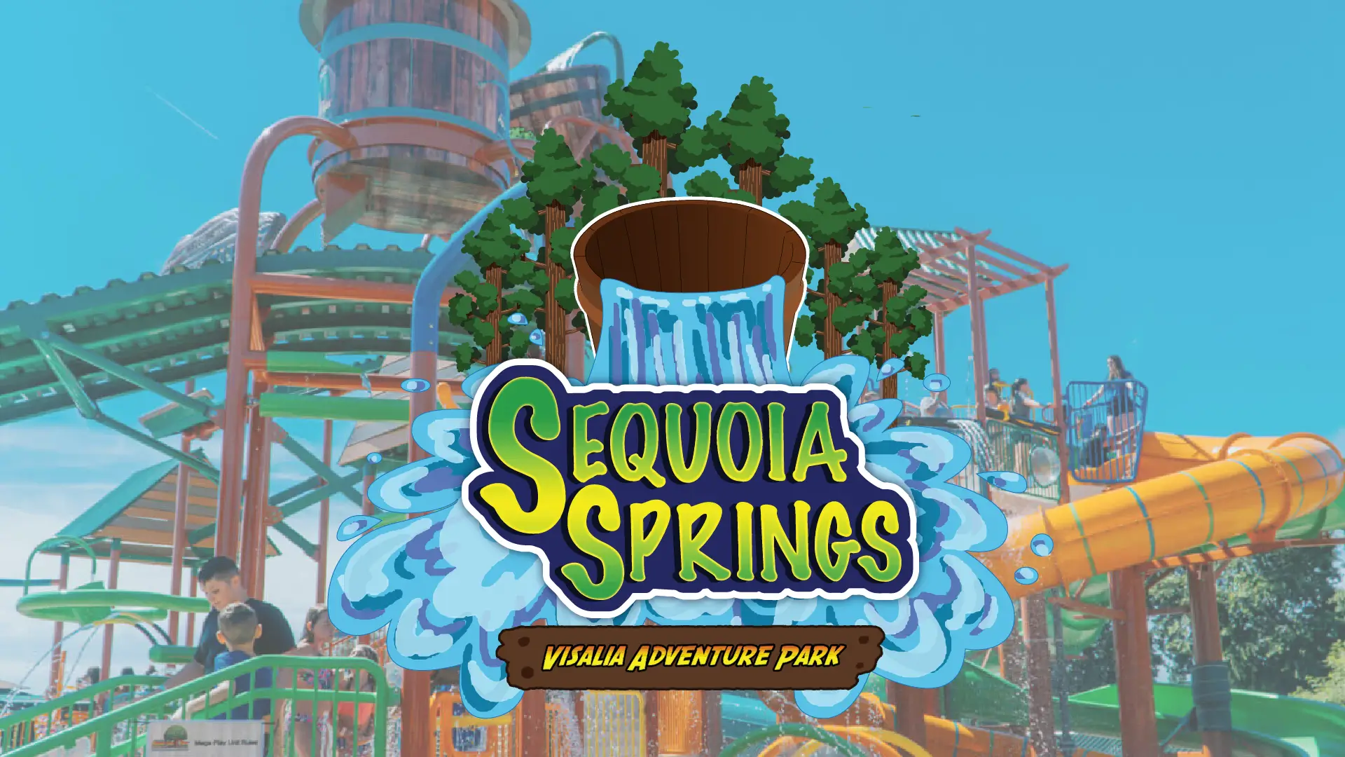 Sequoia Springs - logo with aerial view of park Sequoia Springs - logo with aerial view of park